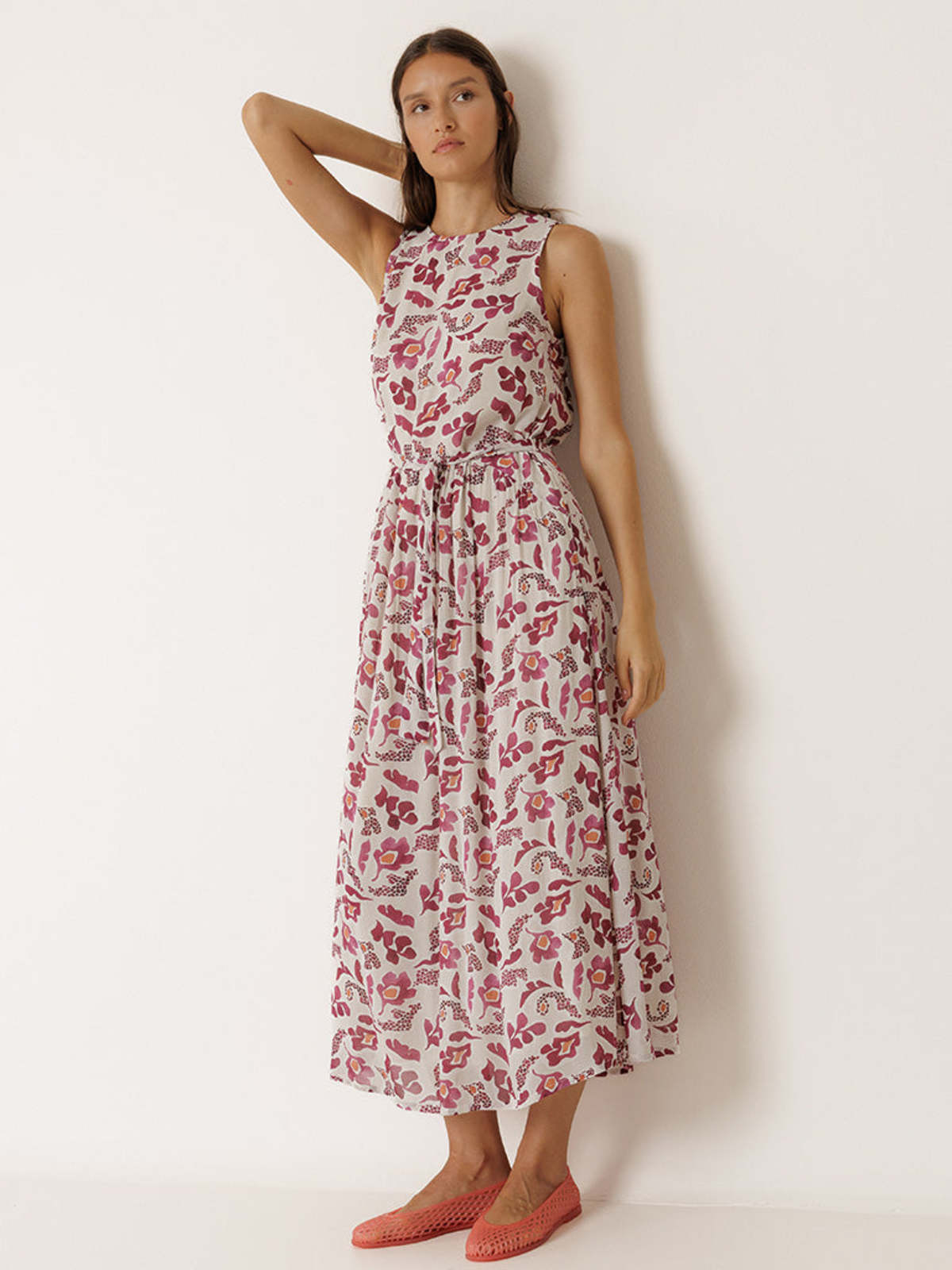 Indi & Cold Floral Dress in Raspberry Dress - Image 1 of 4