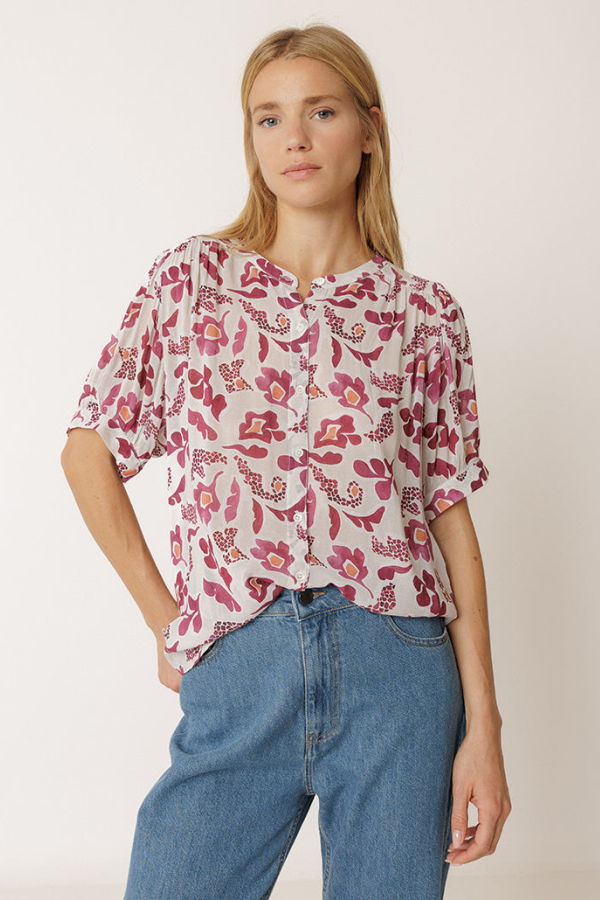 Indi & Cold Floral Shirt - Raspberry
