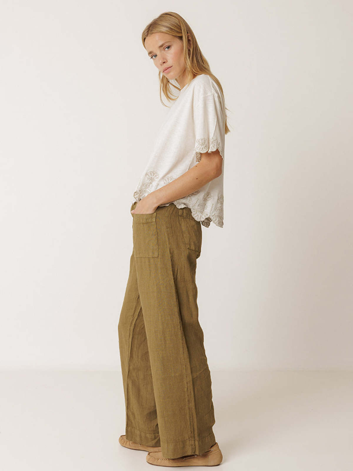 Indi & Cold Wide Leg Linen Trousers - Image 1 of 4