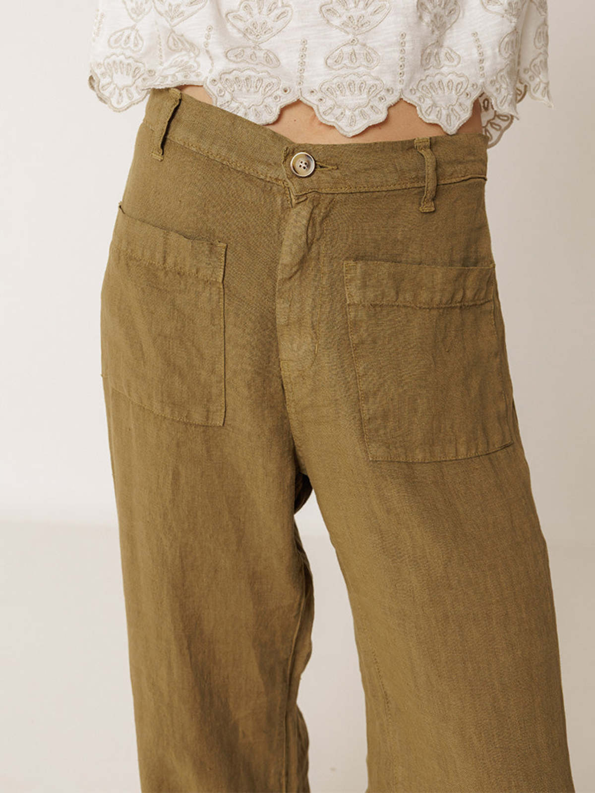 Indi & Cold Wide Leg Linen Trousers - Image 3 of 4