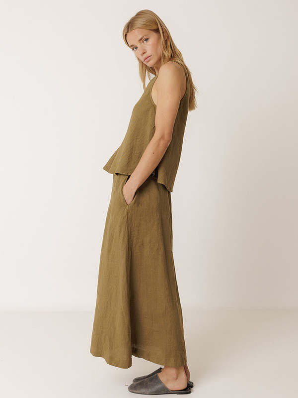 Indi & Cold Long Linen Midi Skirt