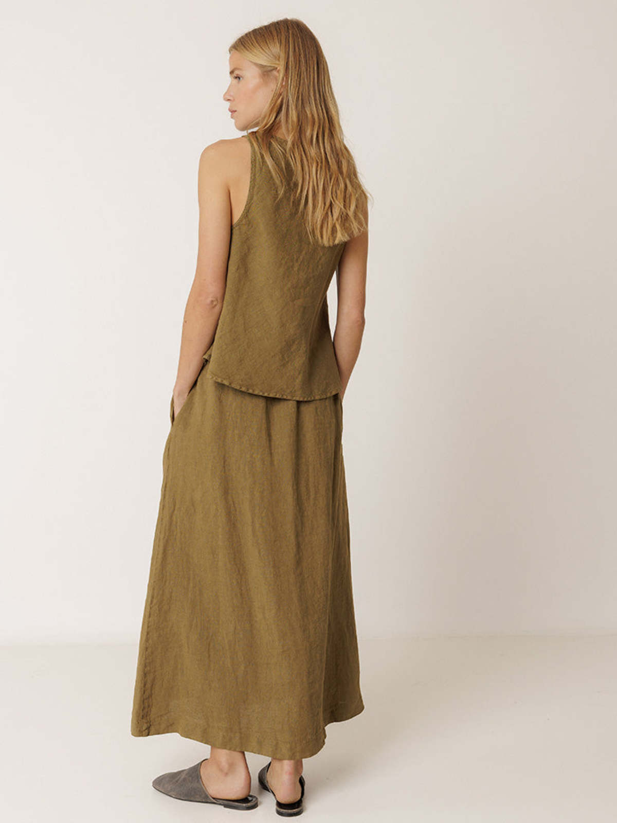 Indi & Cold Long Linen Midi Skirt - Image 3 of 4