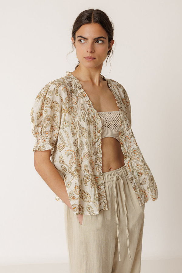 Indi & Cold Micro Ruffle Shirt