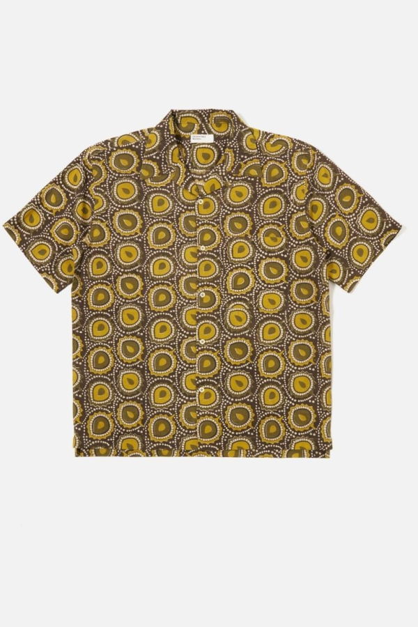 Universal Works Camp Shirt Cape Block Olive