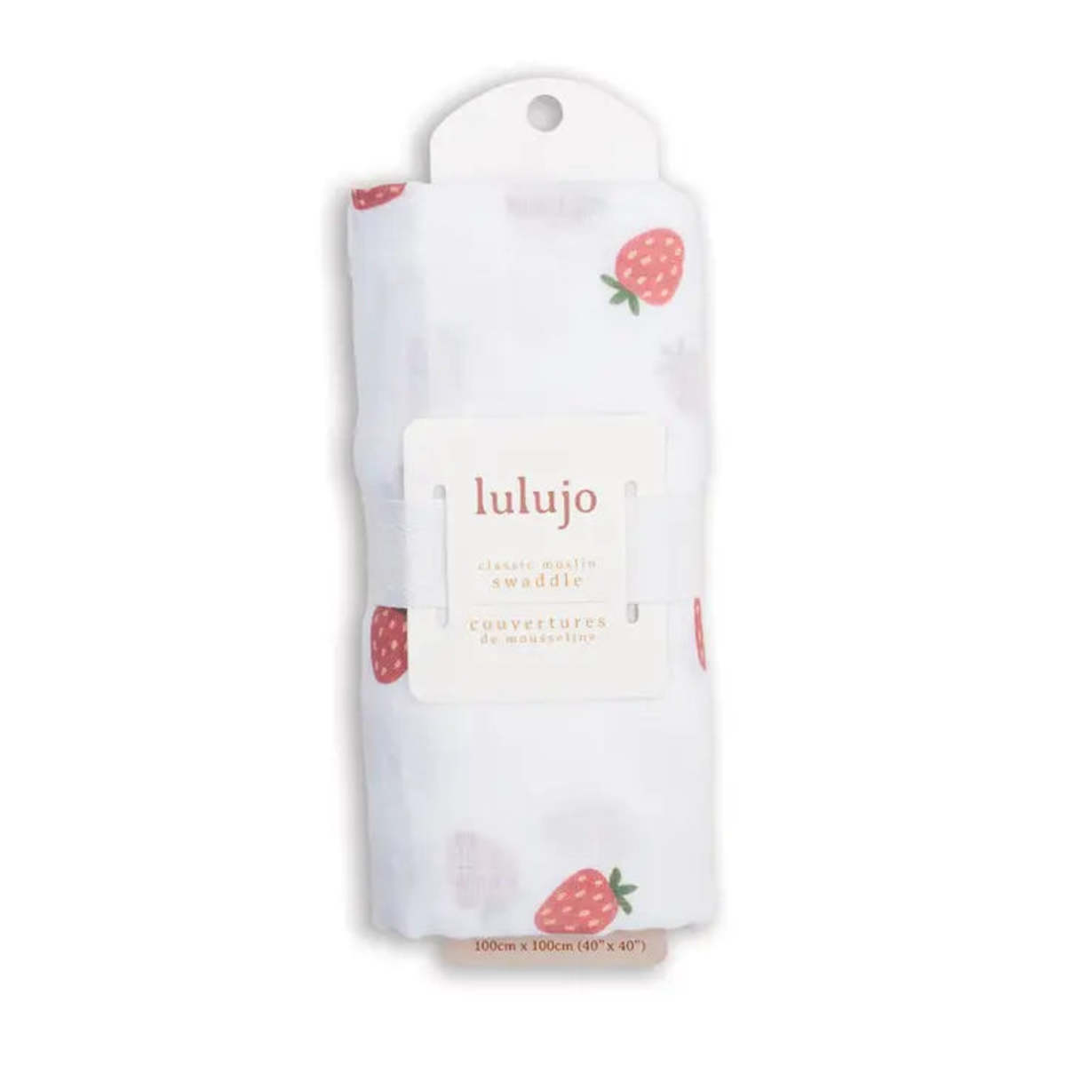 Lulujo Muslin Cotton Swaddle - Strawberries - Image 1 of 1