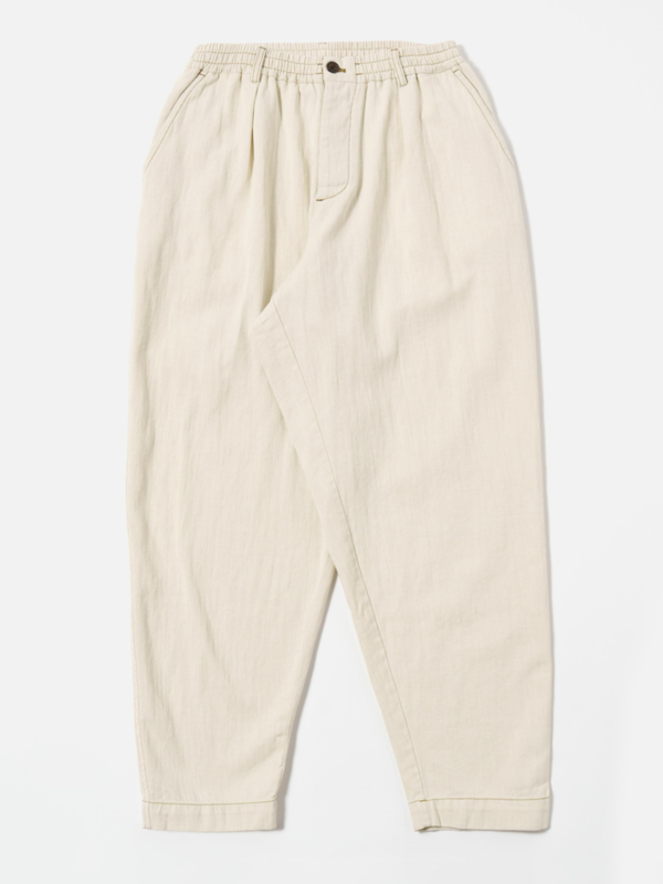 Universal Works Pleated Track Pant in Koko Cotlin Ecru
