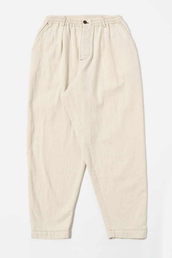 Universal Works Pleated Track Pant in Koko Cotlin Ecru