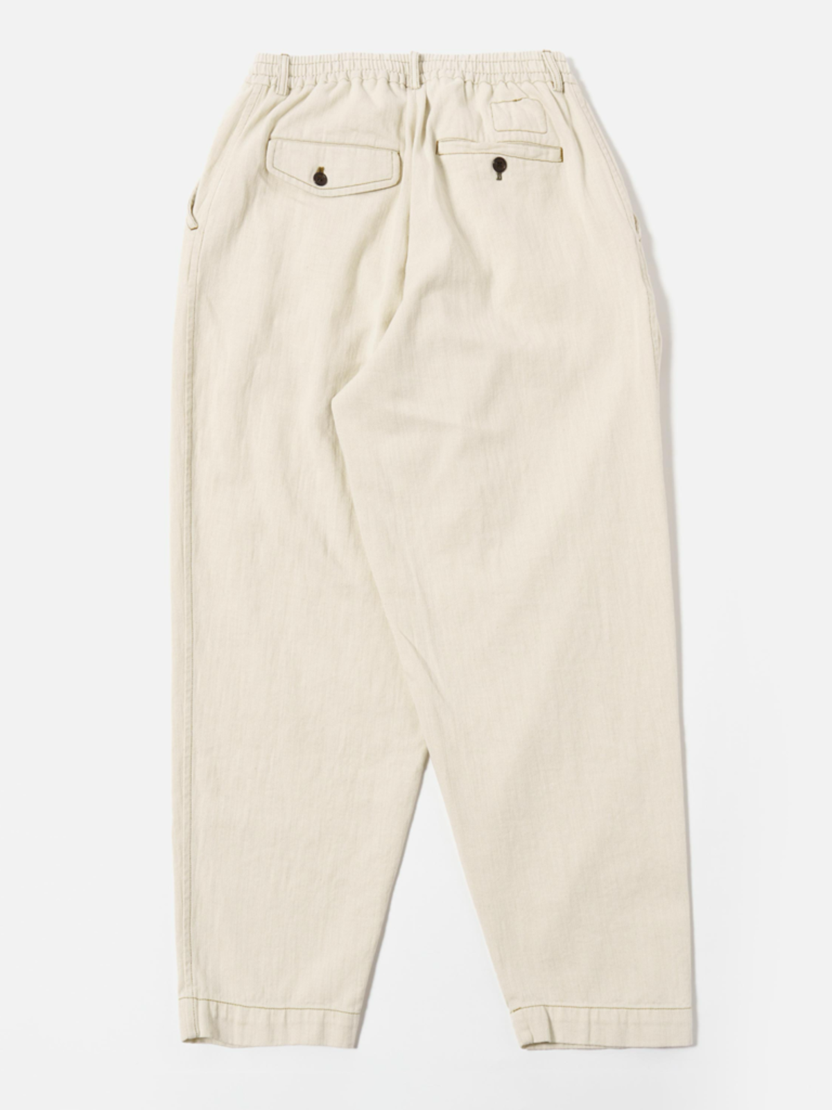 Universal Works Pleated Track Pant in Koko Cotlin Ecru - Image 2 of 6