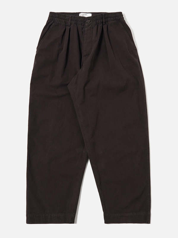 Universal Works Pleated Track Pant in Licorice Canvas Trousers Universal Works Pleated Track Pant in Licorice Canvas Trousers