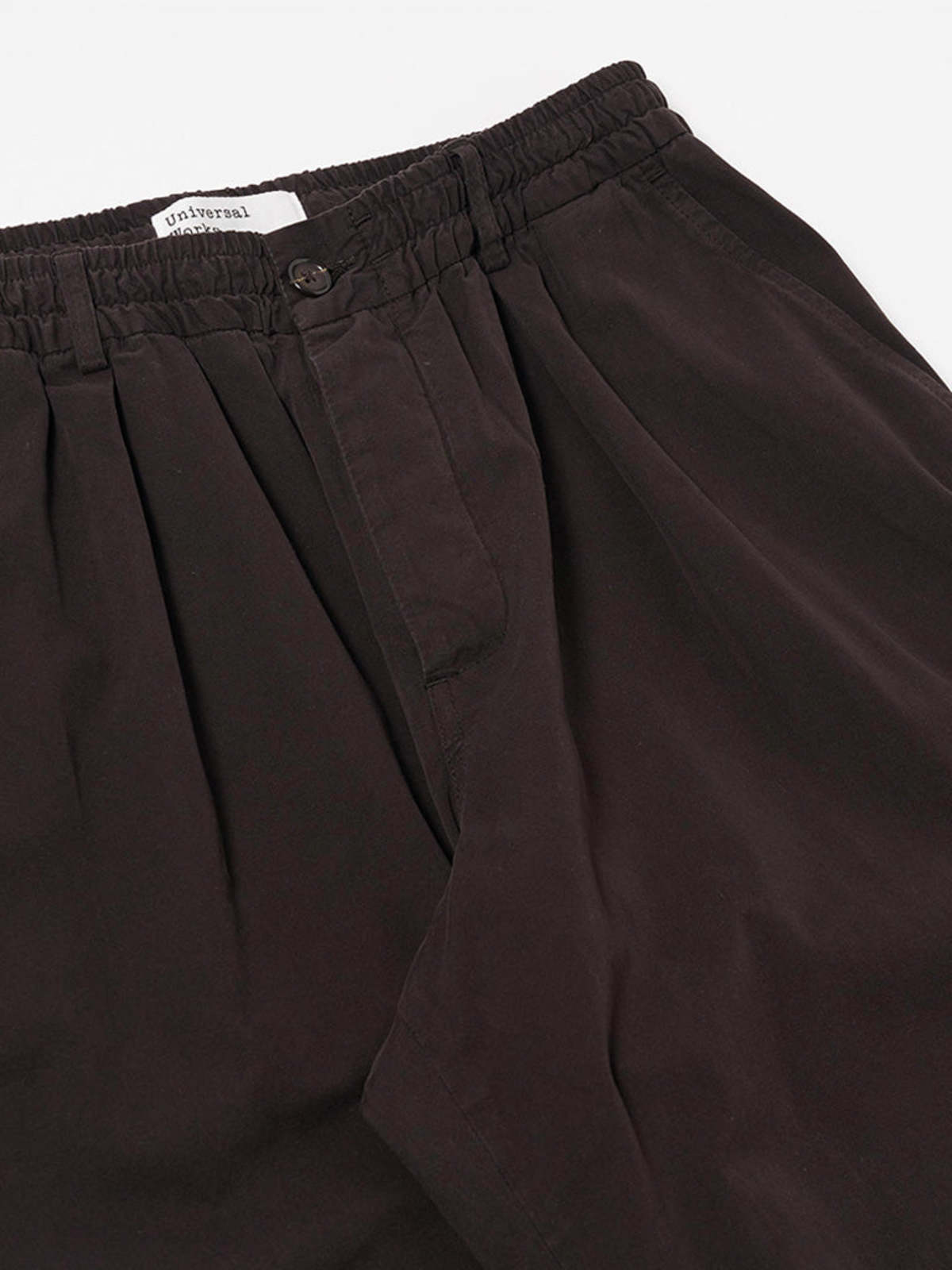 Universal Works Pleated Track Pant in Licorice Canvas Trousers - Image 2 of 5