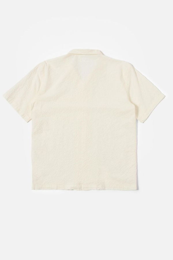 Universal Works Road Shirt in Arten Seersucker Ecru Shirt