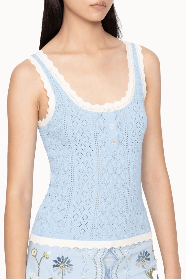Sea NY Georgia Knit Tank Top - Blue
