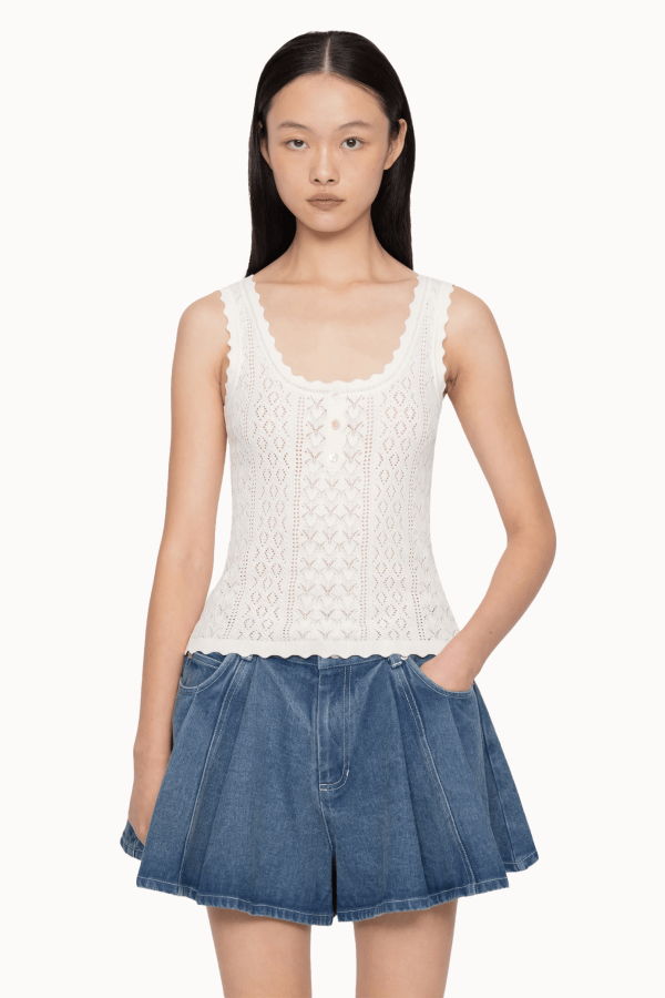 Sea NY Georgia Knit Tank Top - Cream