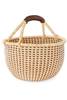 Swahili | AFRICAN MODERN Chestnut and Natural Checked Bolga Basket - Thumbnail 2