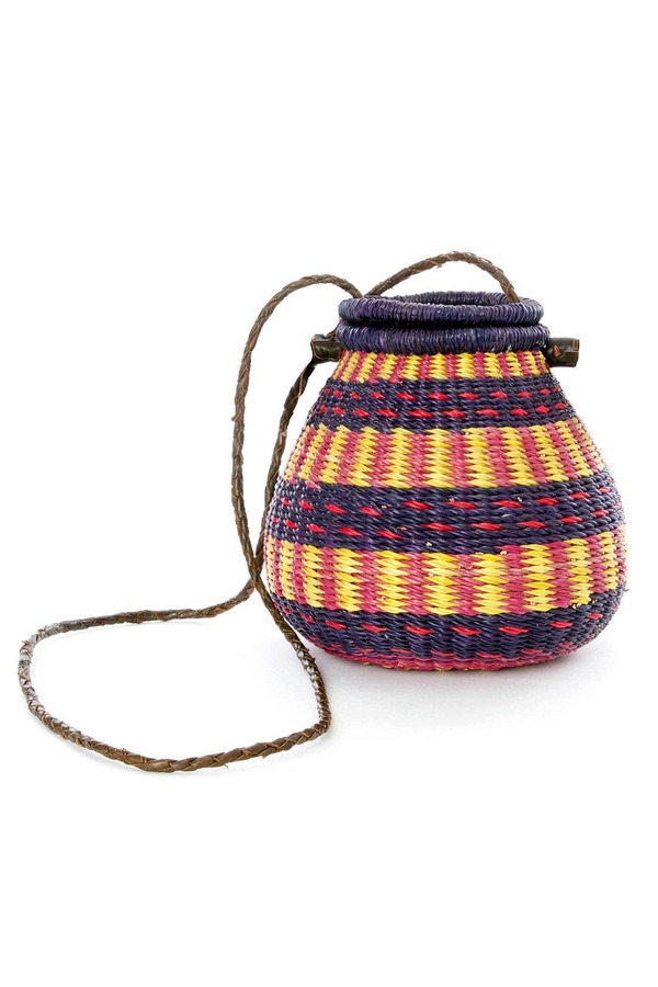 Swahili | AFRICAN MODERN Ghanaian Rambling Rose Lidded Basket Purse