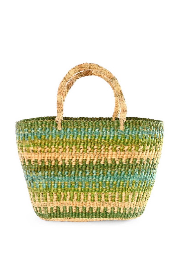 Swahili | AFRICAN MODERN Labadi Beach Patterned Grass Tote