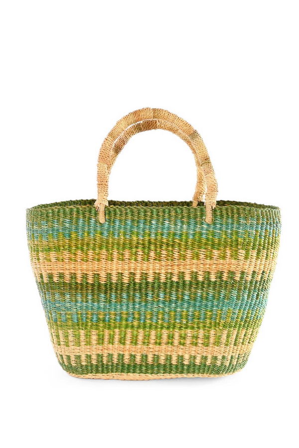 Swahili | AFRICAN MODERN Labadi Beach Patterned Grass Tote