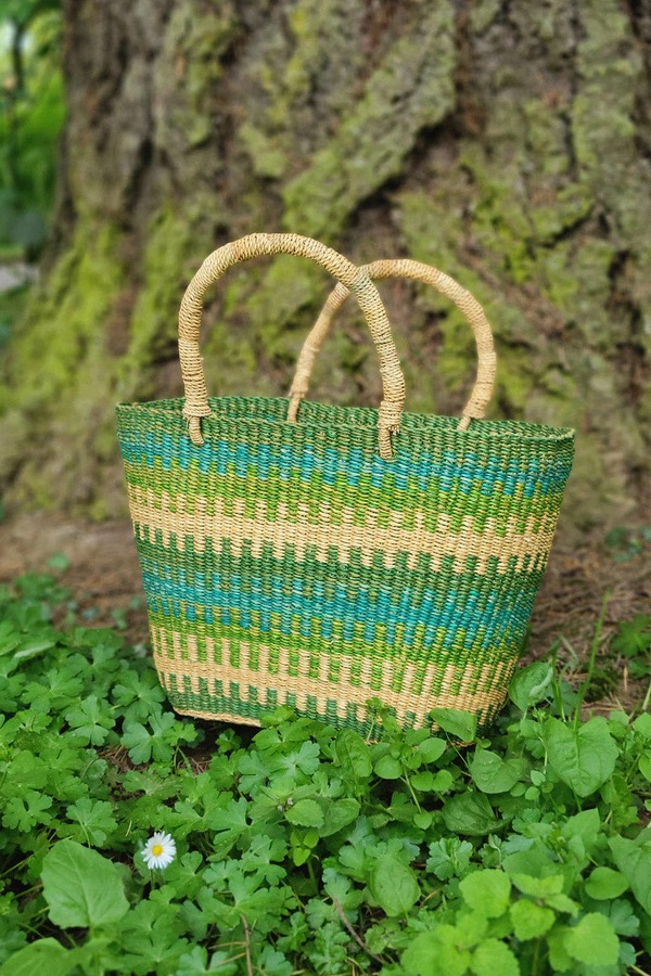 Swahili | AFRICAN MODERN Labadi Beach Patterned Grass Tote