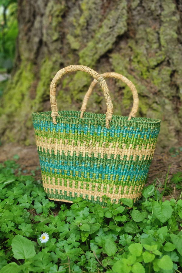 Swahili | AFRICAN MODERN Labadi Beach Patterned Grass Tote
