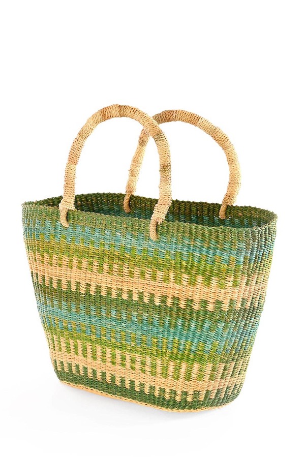 Swahili | AFRICAN MODERN Labadi Beach Patterned Grass Tote