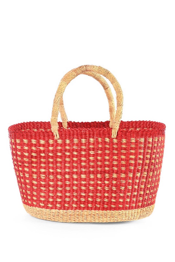Swahili | AFRICAN MODERN Strawberry Fields Oval Grass Tote