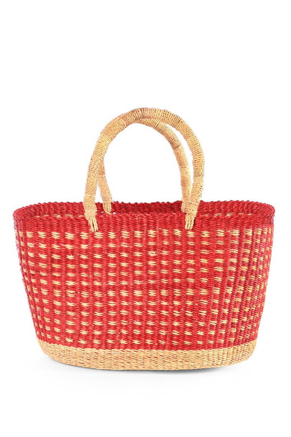 Swahili | AFRICAN MODERN Strawberry Fields Oval Grass Tote