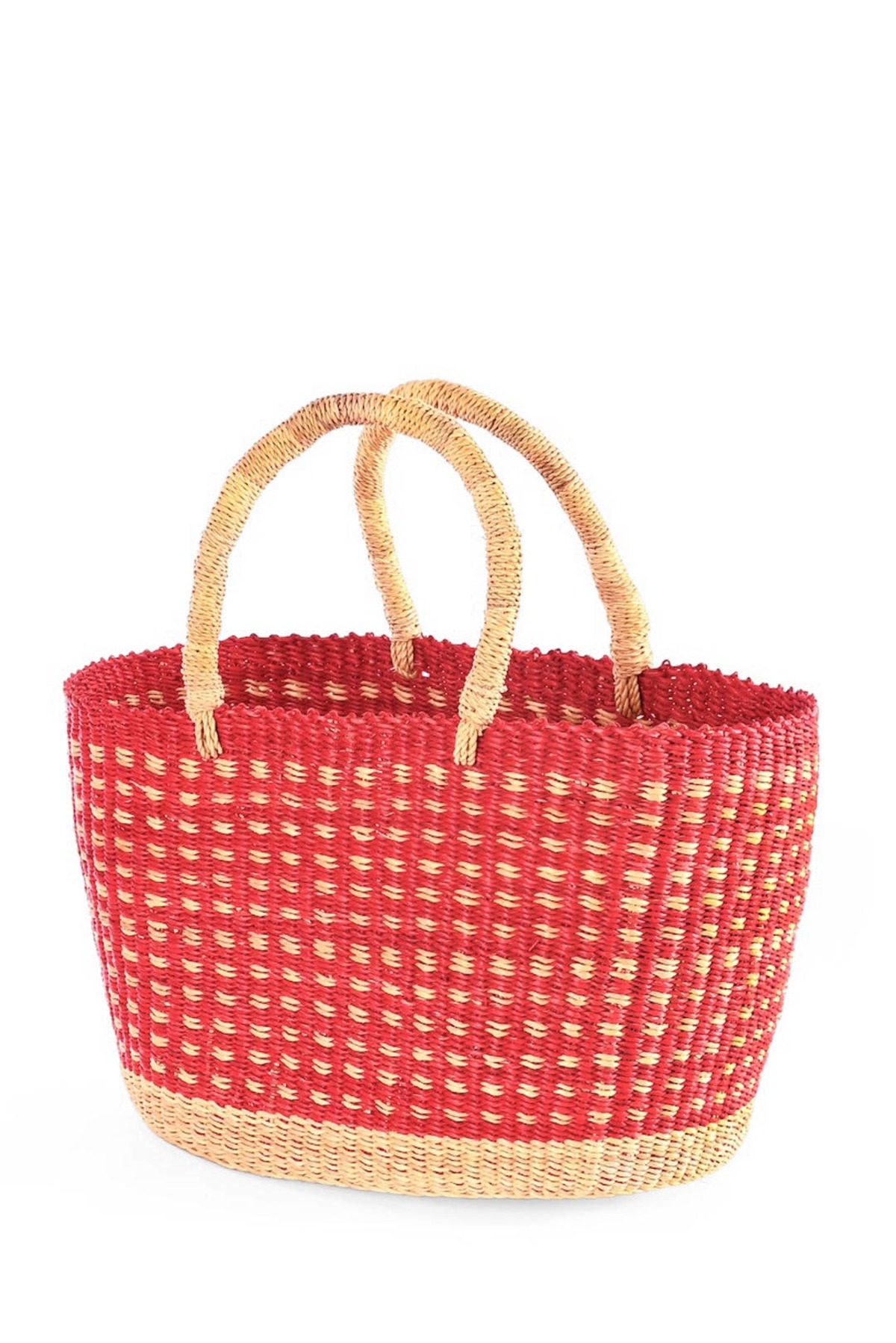 Swahili | AFRICAN MODERN Strawberry Fields Oval Grass Tote - Image 4 of 4