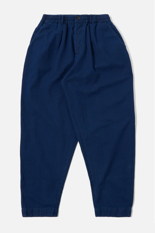 Universal Works Pleated Track Pant Trousers - Indigo