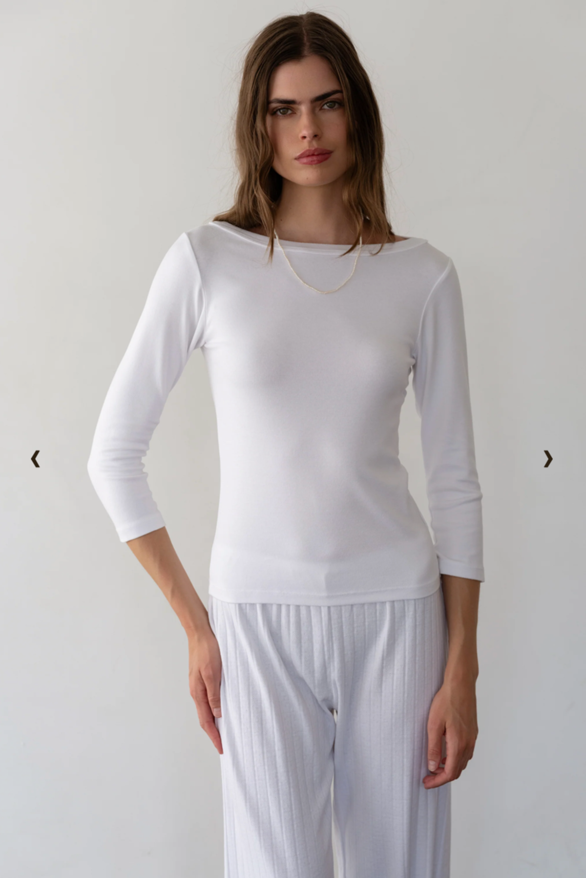 Donni. The Baby Rib Boat Neck - Powder - Image 3 of 4