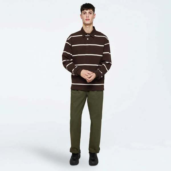 Minimum Tate Rugby Polo Top - Seal Brown