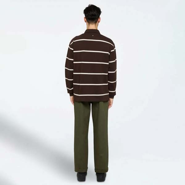 Minimum Tate Rugby Polo Top - Seal Brown