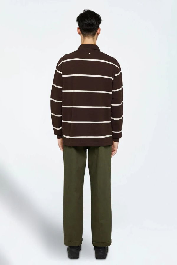 Minimum Tate Rugby Polo Top - Seal Brown