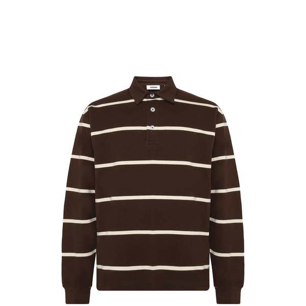 Minimum Tate Rugby Polo Top - Seal Brown