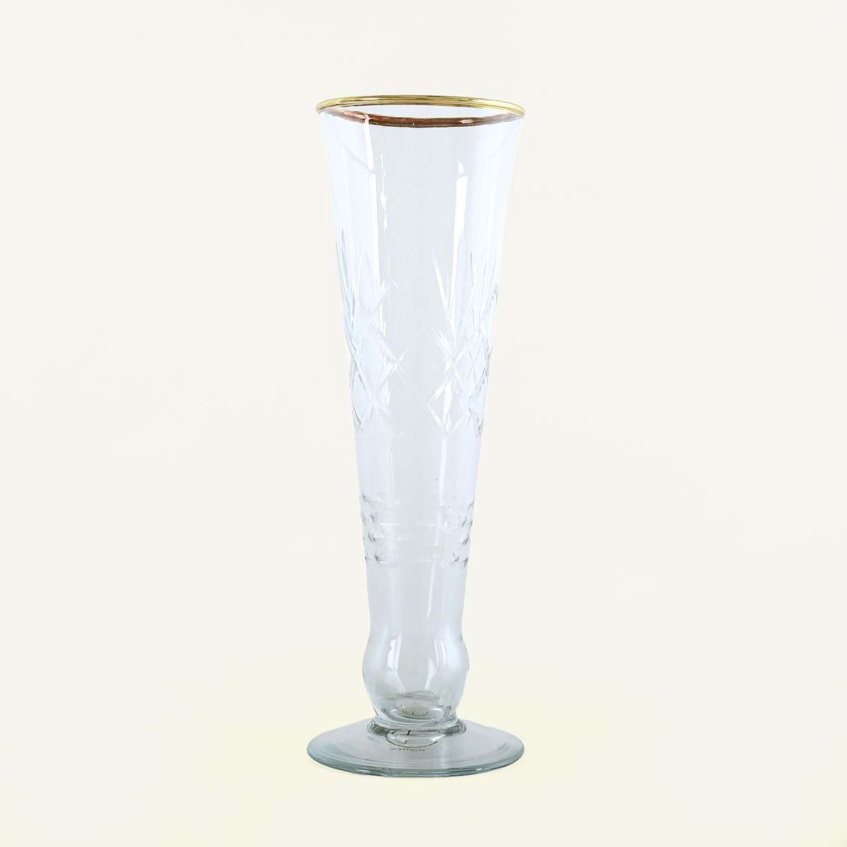 Civil Alchemy Etched Glass Flute with Gold Rim - Image 1 of 4