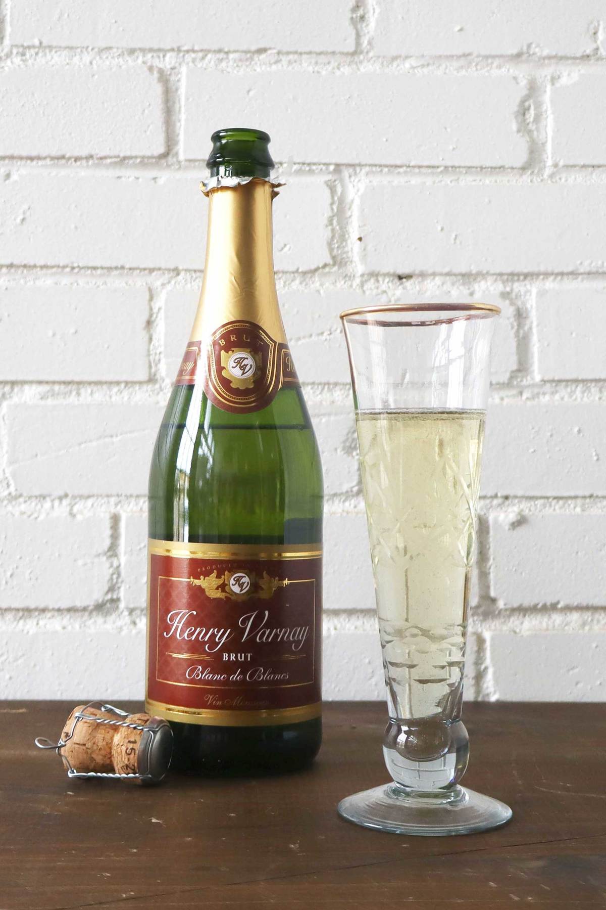 Civil Alchemy Etched Glass Flute with Gold Rim - Image 2 of 4