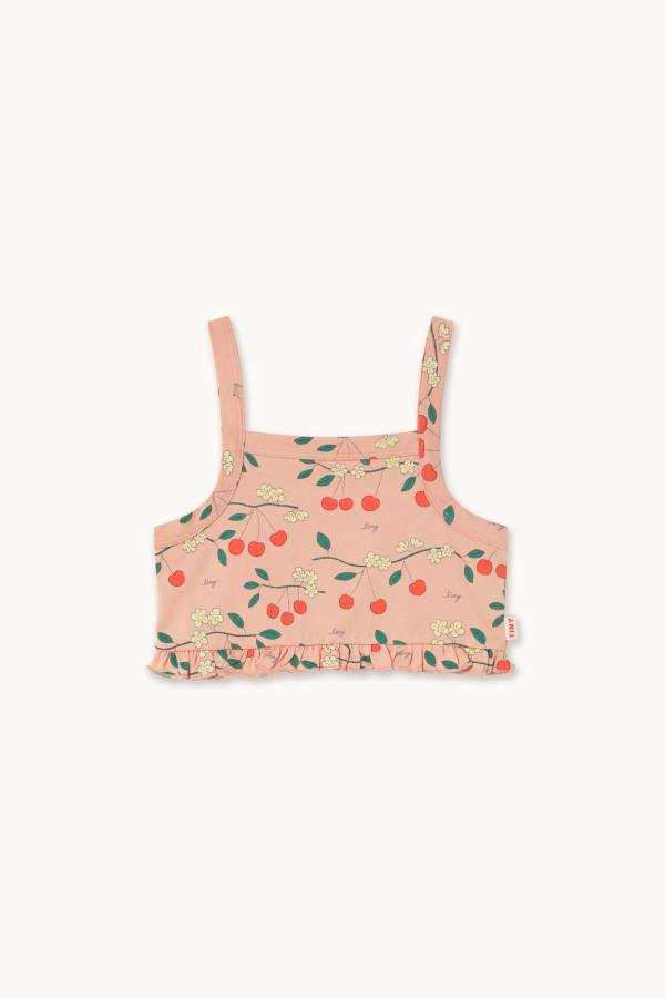 KIDS Tinycottons Cherry Trees Top in Wild Rose Top