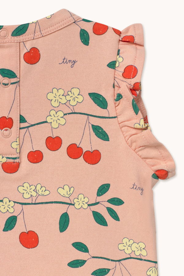 KIDS Tinycottons Cherry Trees Top in Wild Rose Top