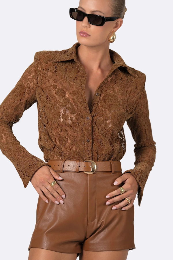 Nonchalant Label Eliza Top Blouse - Terracotta