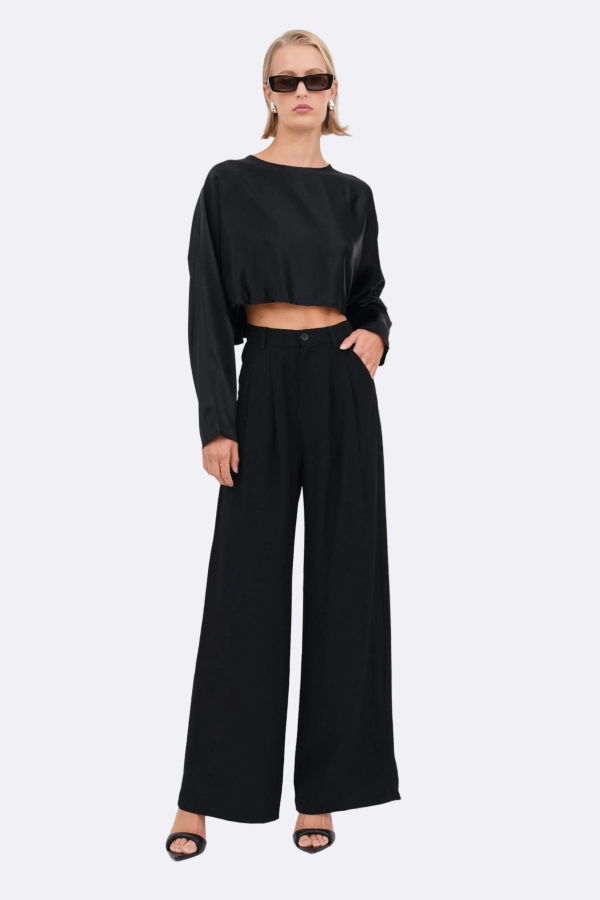 Nonchalant Label Fabi Wide Leg Pant - Black