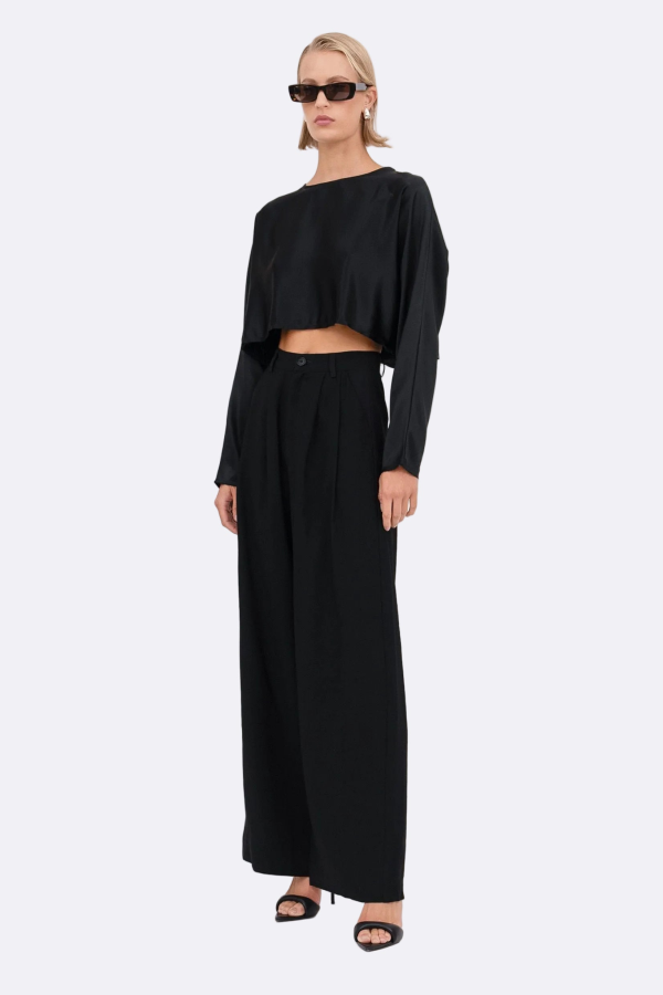 Nonchalant Label Fabi Wide Leg Pant - Black