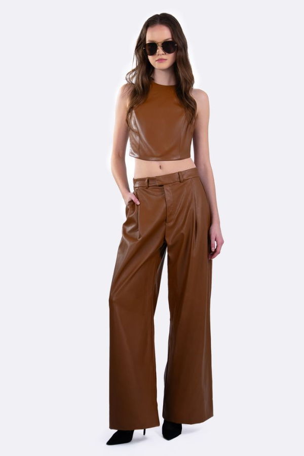 Nonchalant Label Perrie Crop Top - Caramel