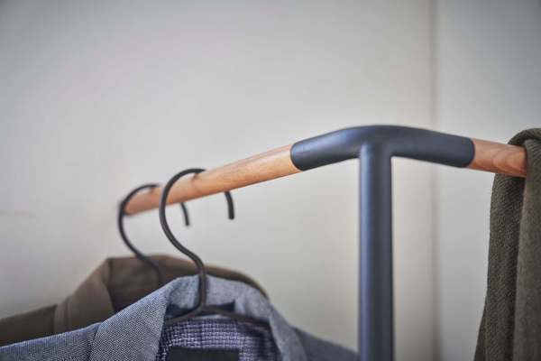 Yamazaki Home Corner Leaning Coat Hanger - Steel + Wood