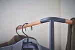 Yamazaki Home Corner Leaning Coat Hanger - Steel + Wood - Thumbnail 6