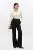Ganni Bonded Crepe Belted Pant - Thumbnail 1