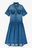 Ganni Light Weight Denim Midi Dress - Thumbnail 2