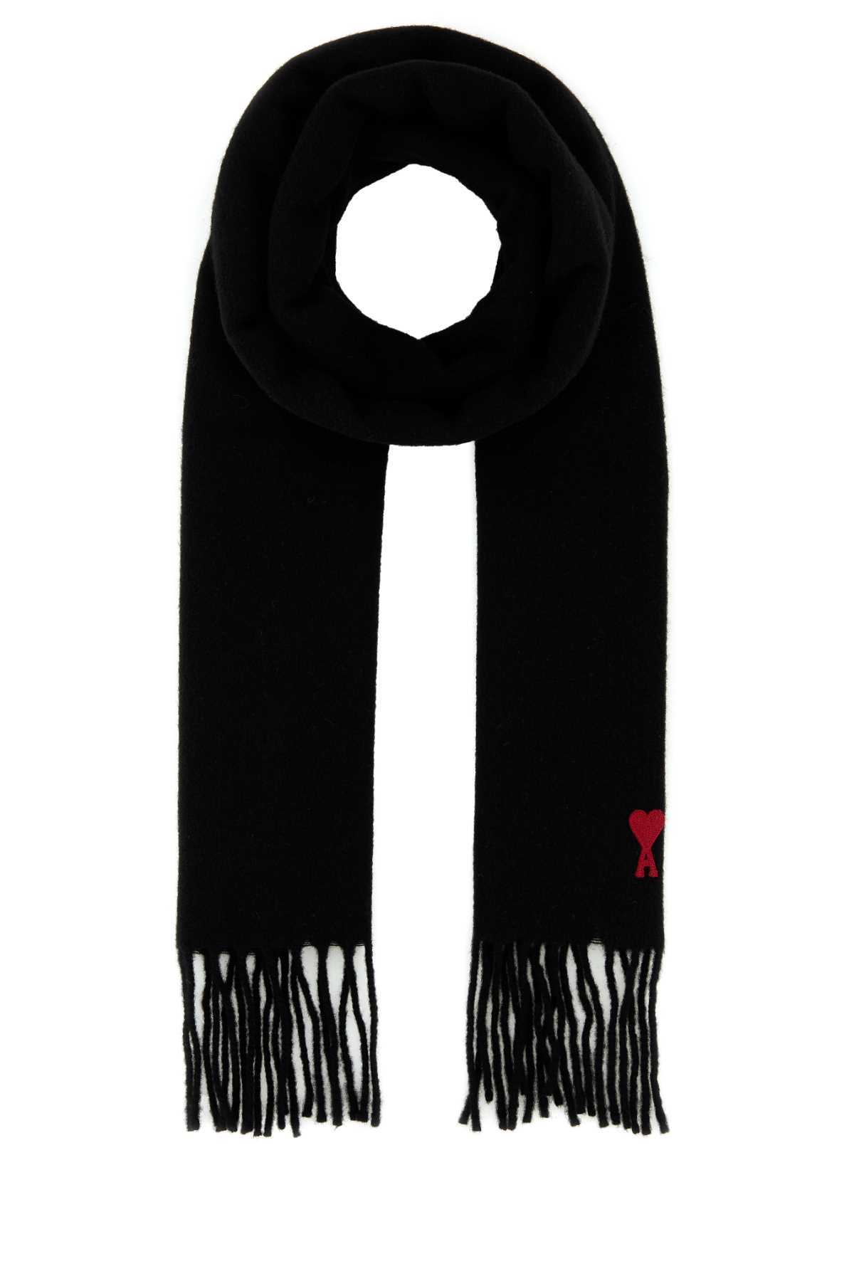 Ami Alexandre Mattiussi Wool Scarf - Black - Image 1 of 2