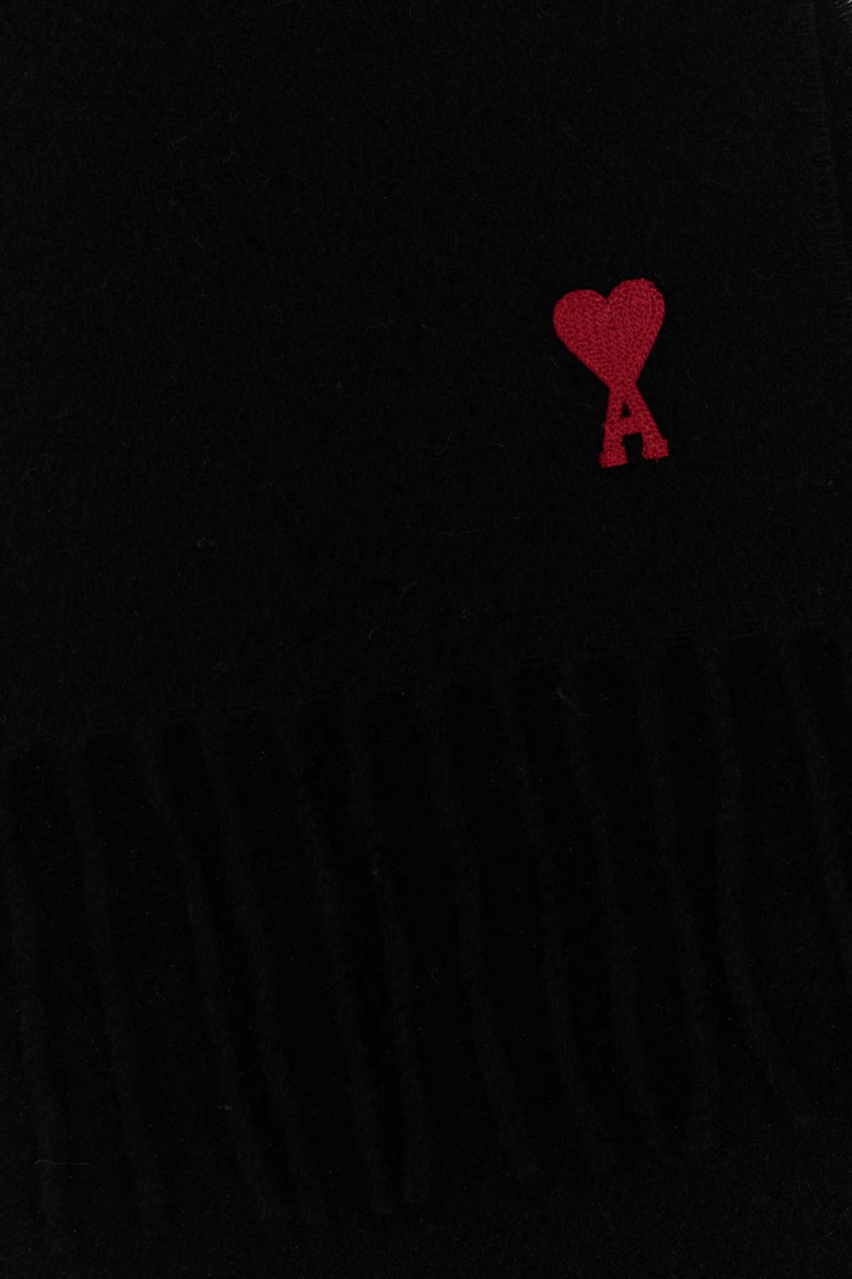 Ami Alexandre Mattiussi Wool Scarf - Black - Image 2 of 2