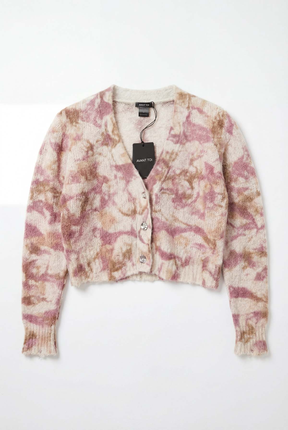 Avant Toi Camo Wisteria Crop Cardigan - Wisteria - Image 1 of 1