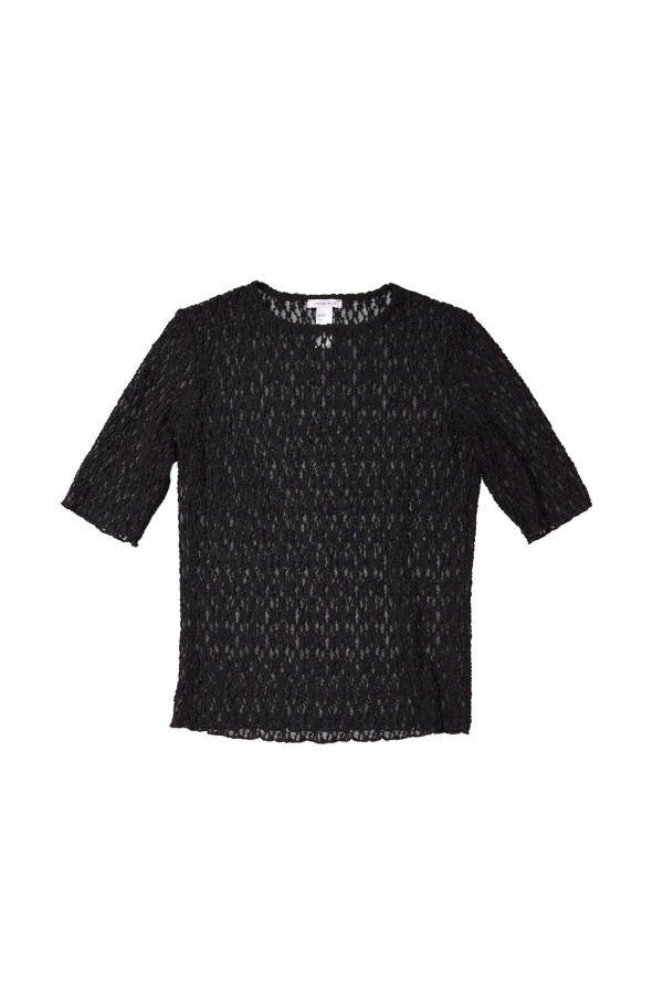 Simone Wild Lace Tess Tee Top - Black