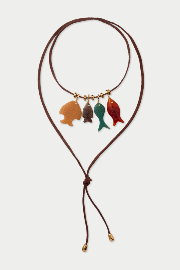 Eliou Fish Charm Wrap Necklace